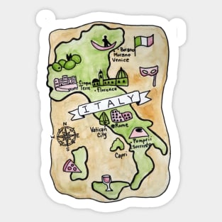 Map of Italy Sticker